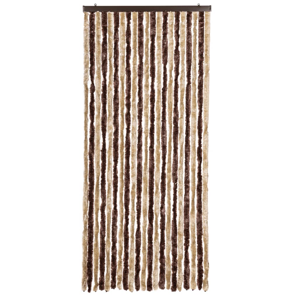 Vidaxl vliegengordijn 90x200 cm chenille beige en lichtbruin