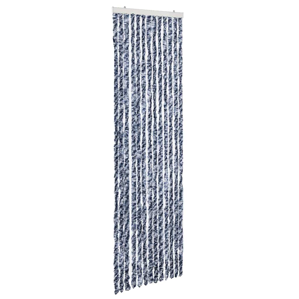 Vidaxl vliegengordijn 56x200 cm chenille blauw en wit