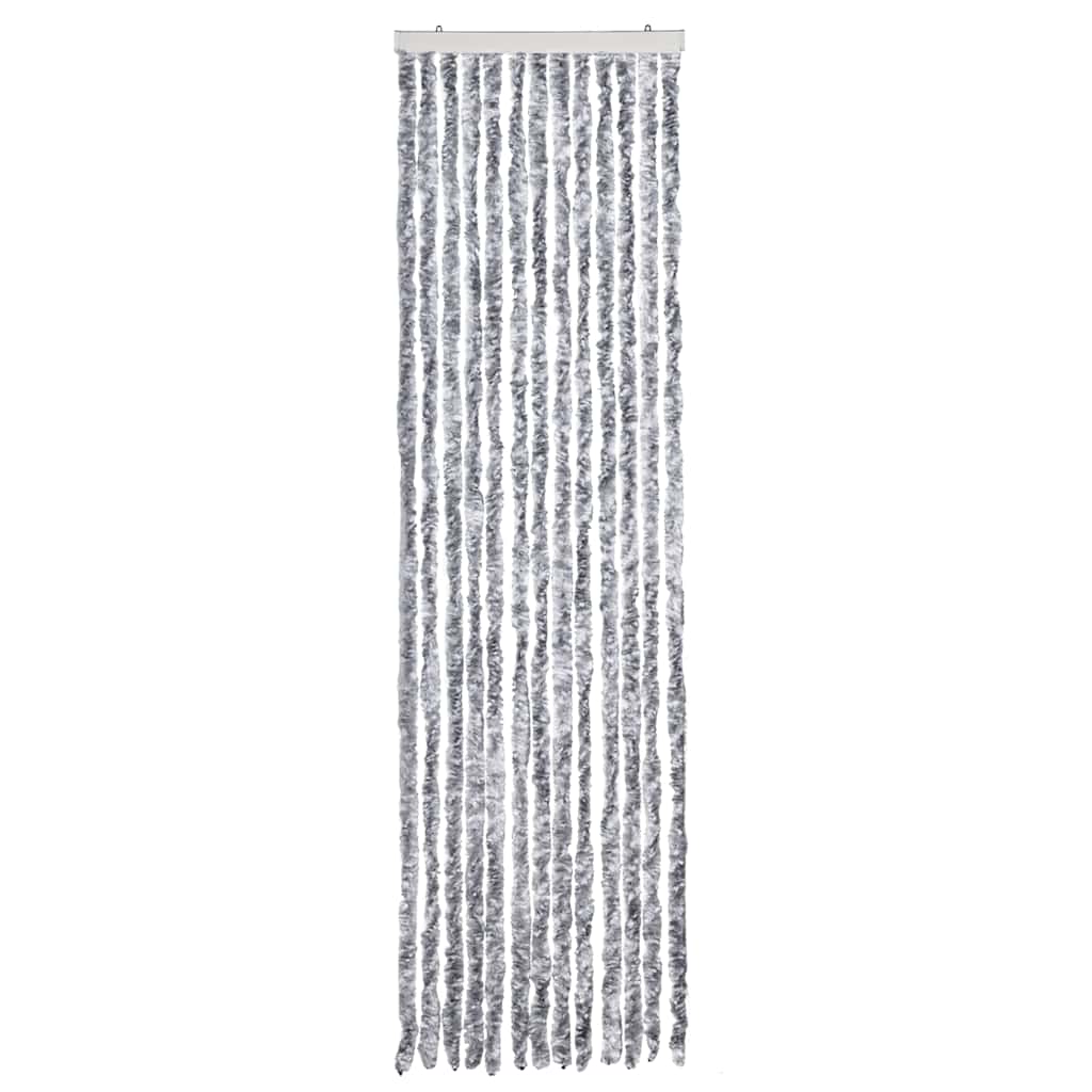 Vidaxl vliegengordijn 56x200 cm chenille wit en grijs