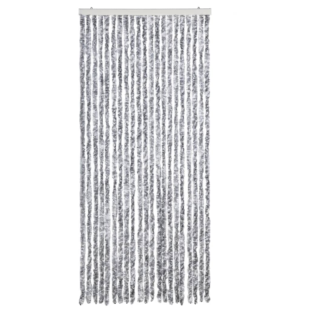 VidaXL Fliegengitter 90x200 cm Chenille Weiß und Grau