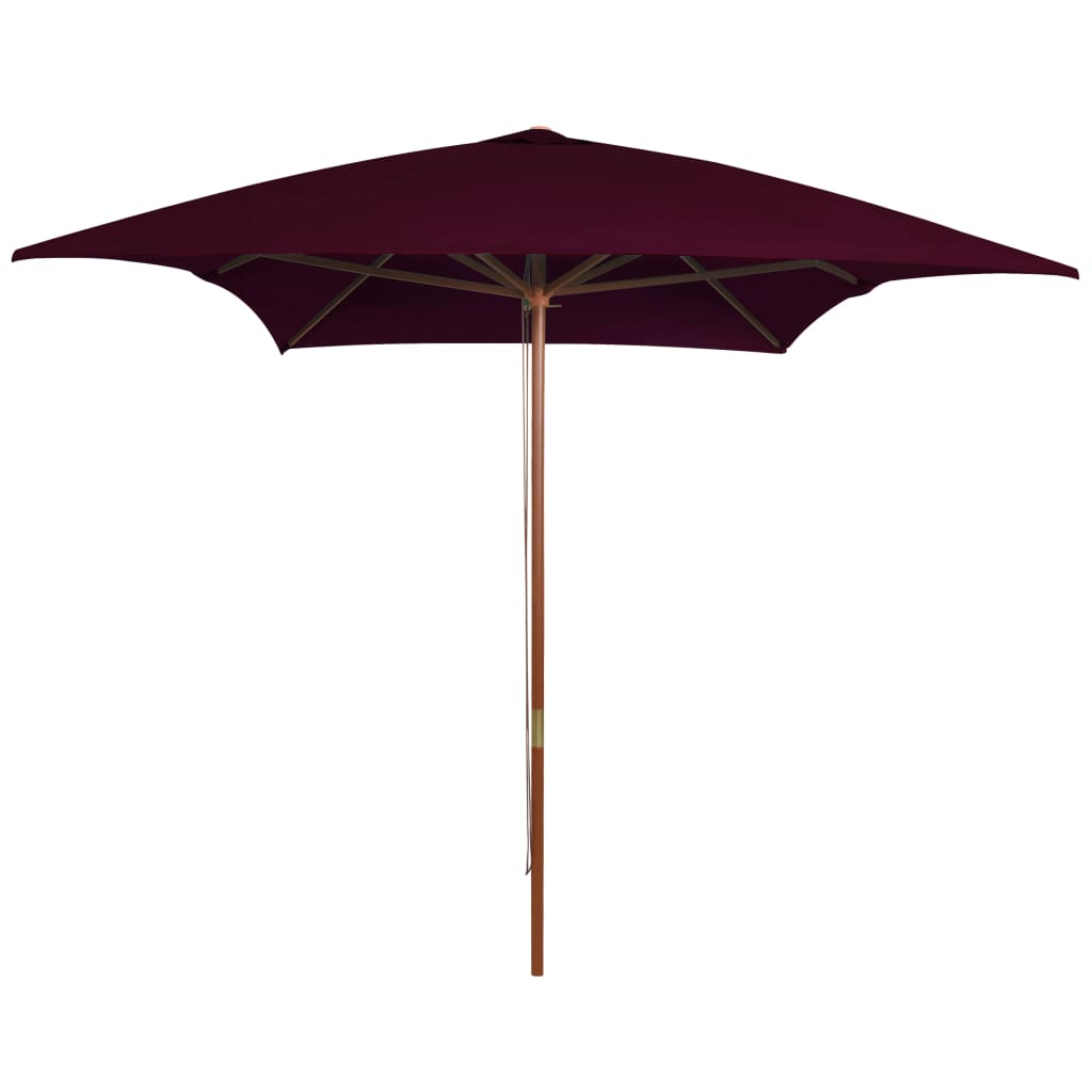 VidaXL Sonnenschirm mit Holzstange 200x300 cm Bordeauxrot