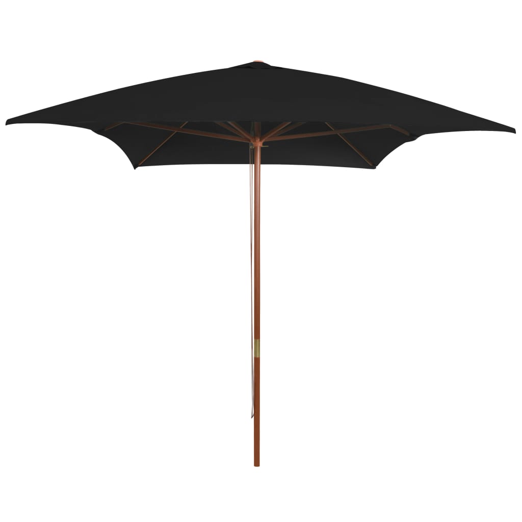VidaXL Sonnenschirm mit Holzstange 200x300 cm schwarz