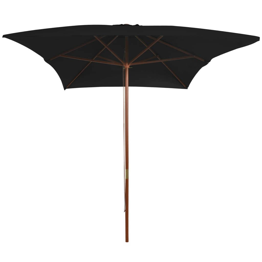 VidaXL Sonnenschirm mit Holzstange 200x300 cm schwarz