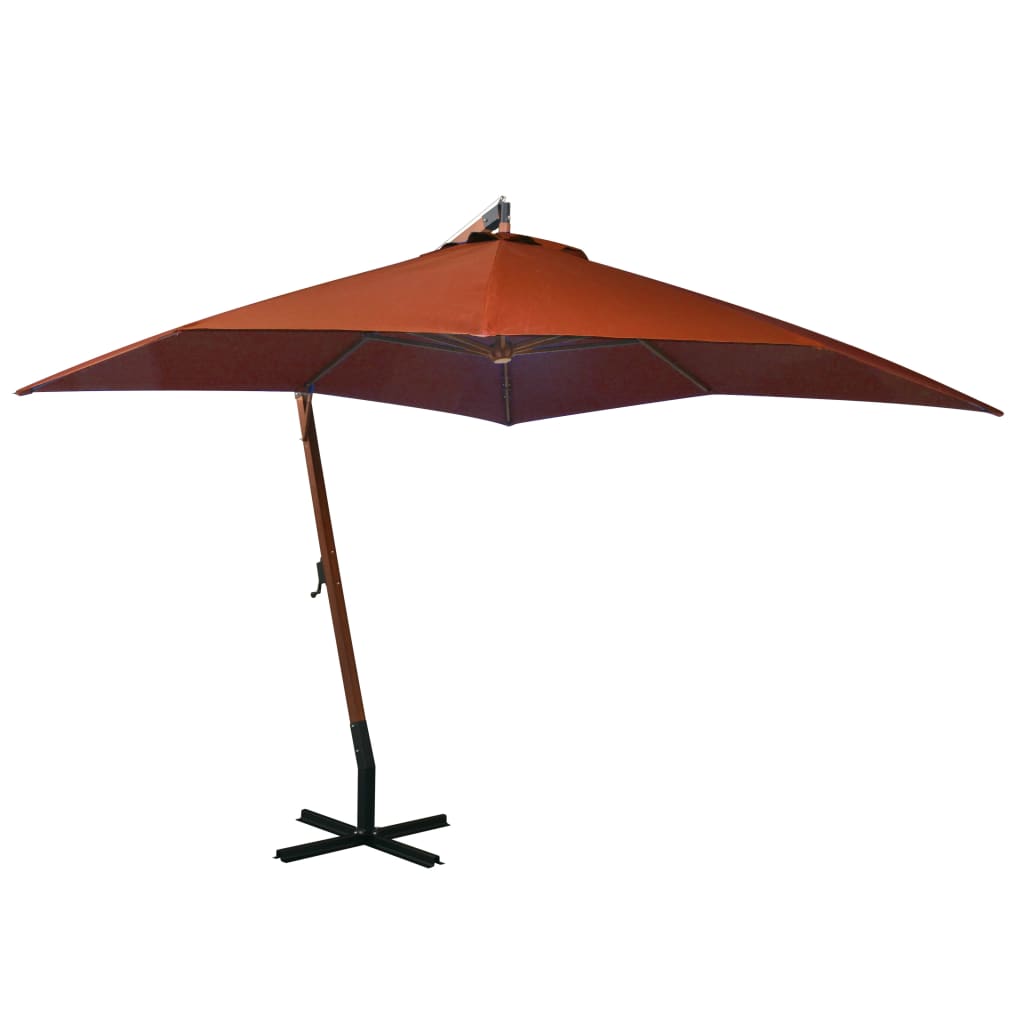 Vidaxl Sonnenschirm mit Stange 3x3 m Festkiefern -Holz -Terrakotta hell