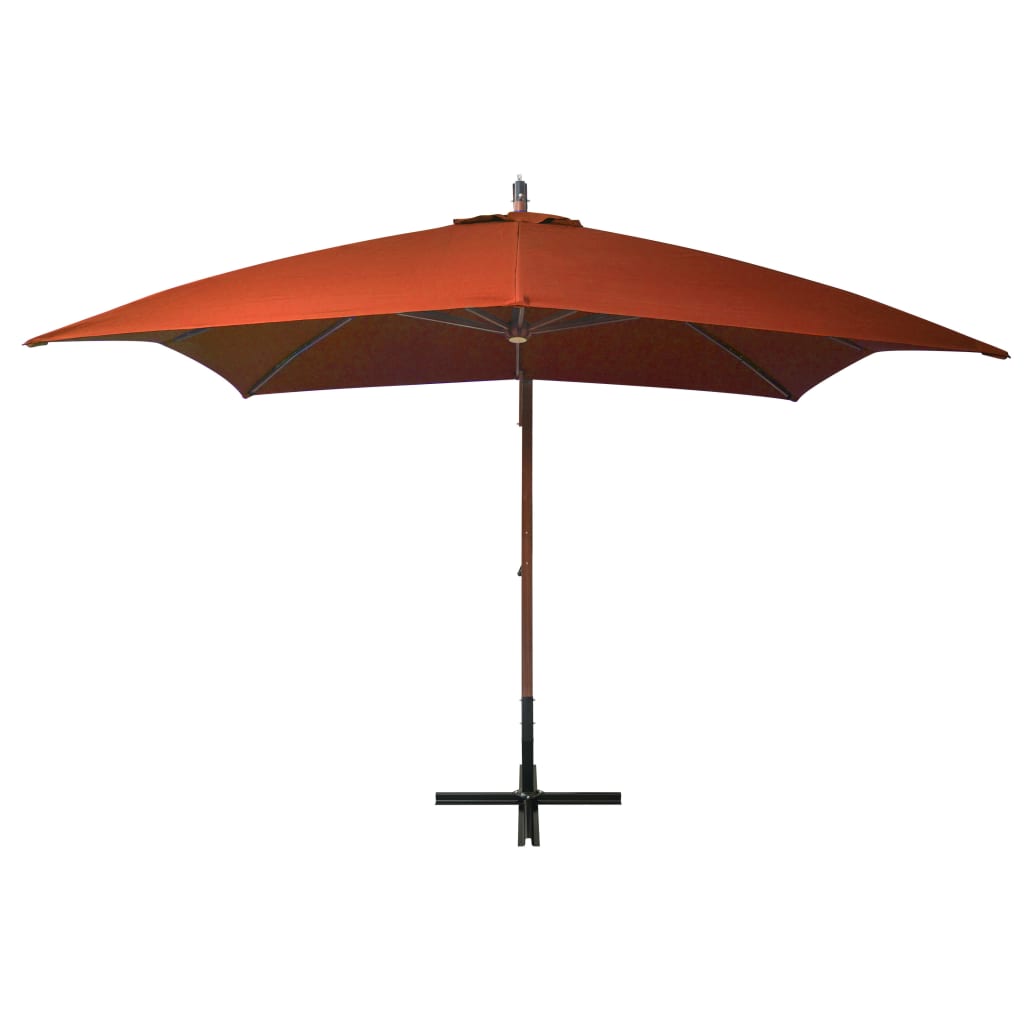 Vidaxl Sonnenschirm mit Stange 3x3 m Festkiefern -Holz -Terrakotta hell