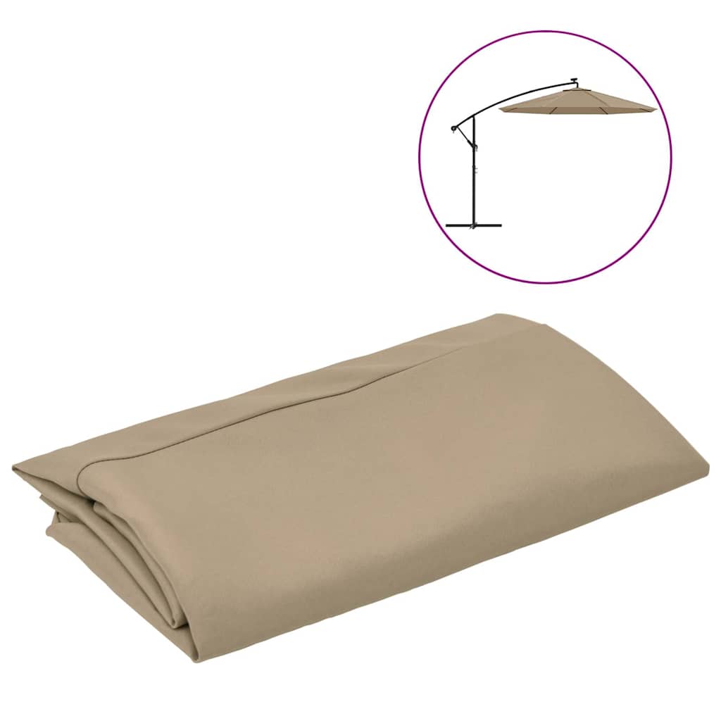 Vidaxl vervangingsdoek voor tuinparasol taupe 350 cm