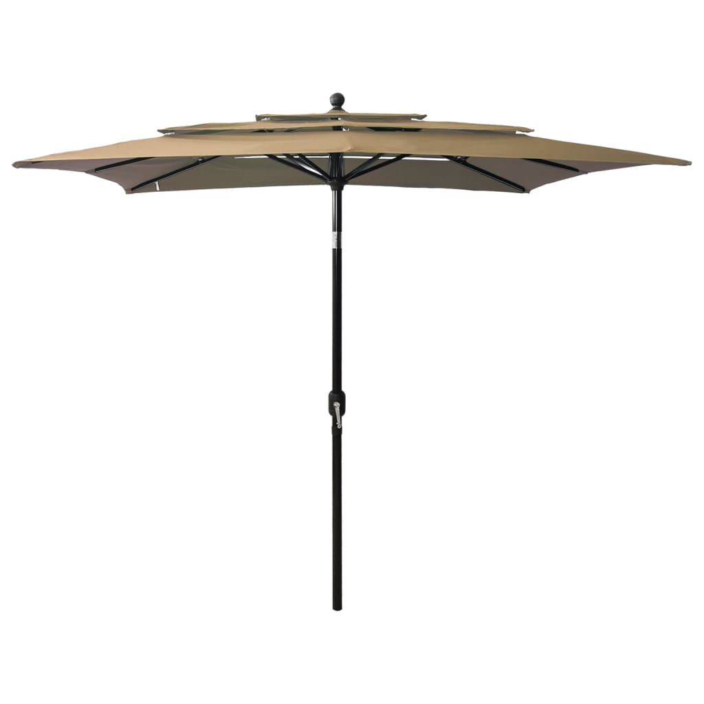 Vidaxx Sonnenschirm, 3-Punkt-Befestigung mit Aluminiumstange, 2,5 x 2,5 m, Taupe