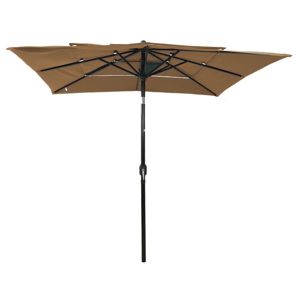 Vidaxx Sonnenschirm, 3-Punkt-Befestigung mit Aluminiumstange, 2,5 x 2,5 m, Taupe