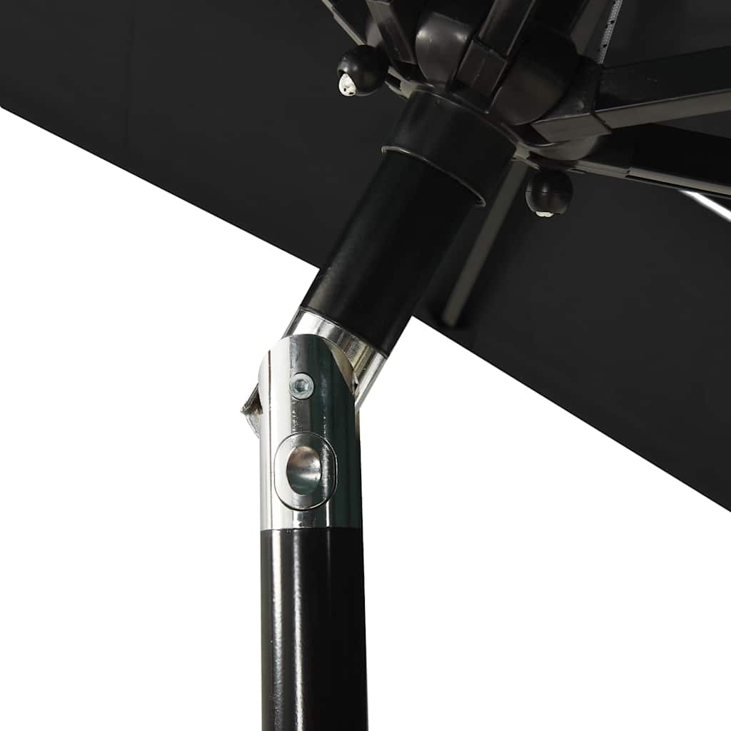 Vidaxl parasol 3-laags met aluminium paal 2x2 m zwart
