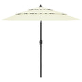 Vidaxl parasol 3-laags met aluminium paal 2,5 m zandkleurig