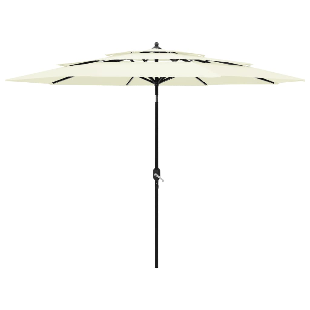 Vidaxl Sonnenschirm, 3-stielig, mit Aluminiumstange, 3 m, sandfarben