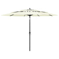 Vidaxl Sonnenschirm, 3-stielig, mit Aluminiumstange, 3 m, sandfarben
