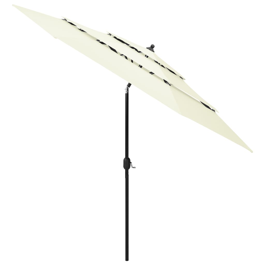 Vidaxl Sonnenschirm, 3-stielig, mit Aluminiumstange, 3 m, sandfarben