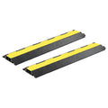 Vidaxl kabelbeschermer drempels 2 st 2 tunnels 101,5 cm rubber