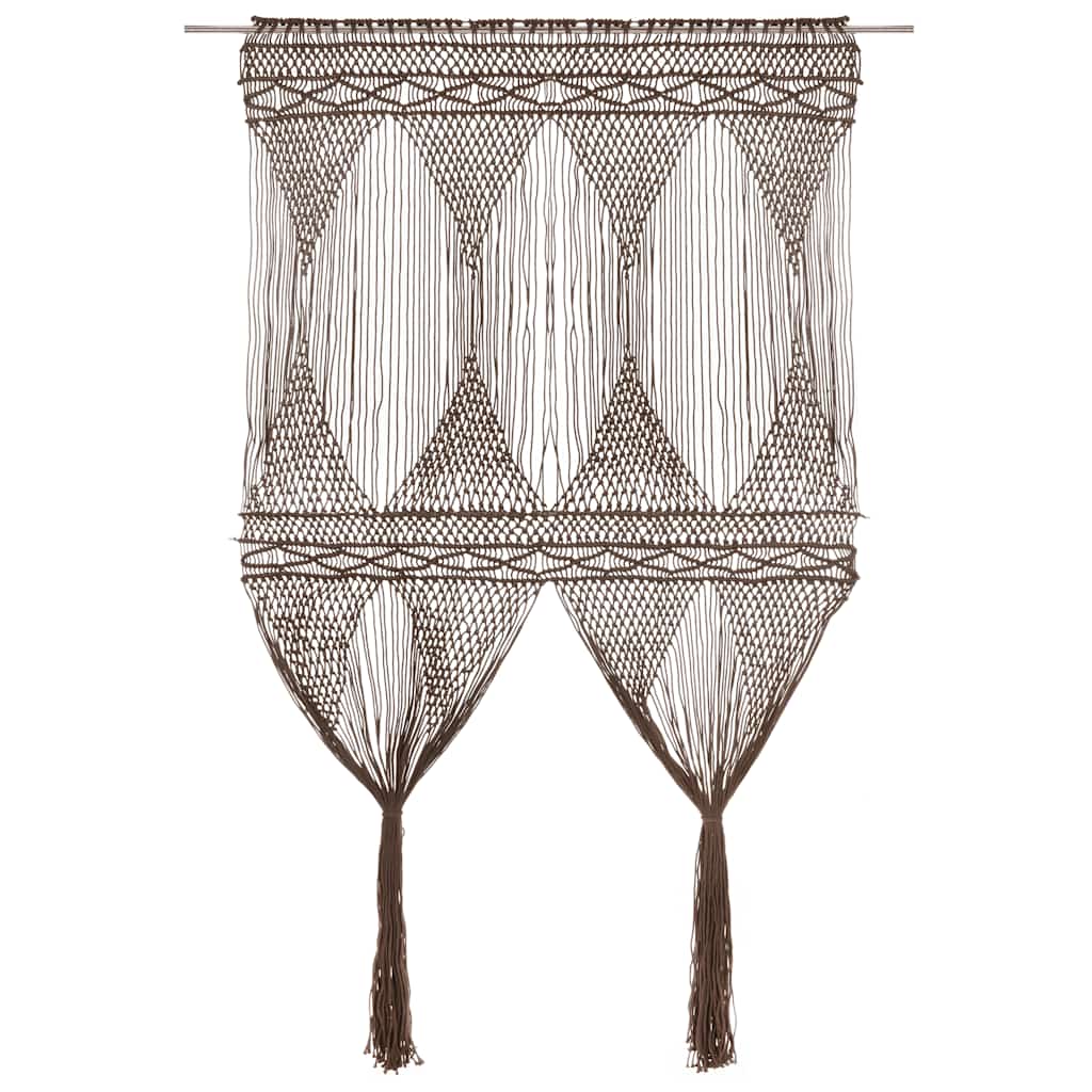 VidaXL Makramee-Gardine 140x240 cm Baumwolle Taupe