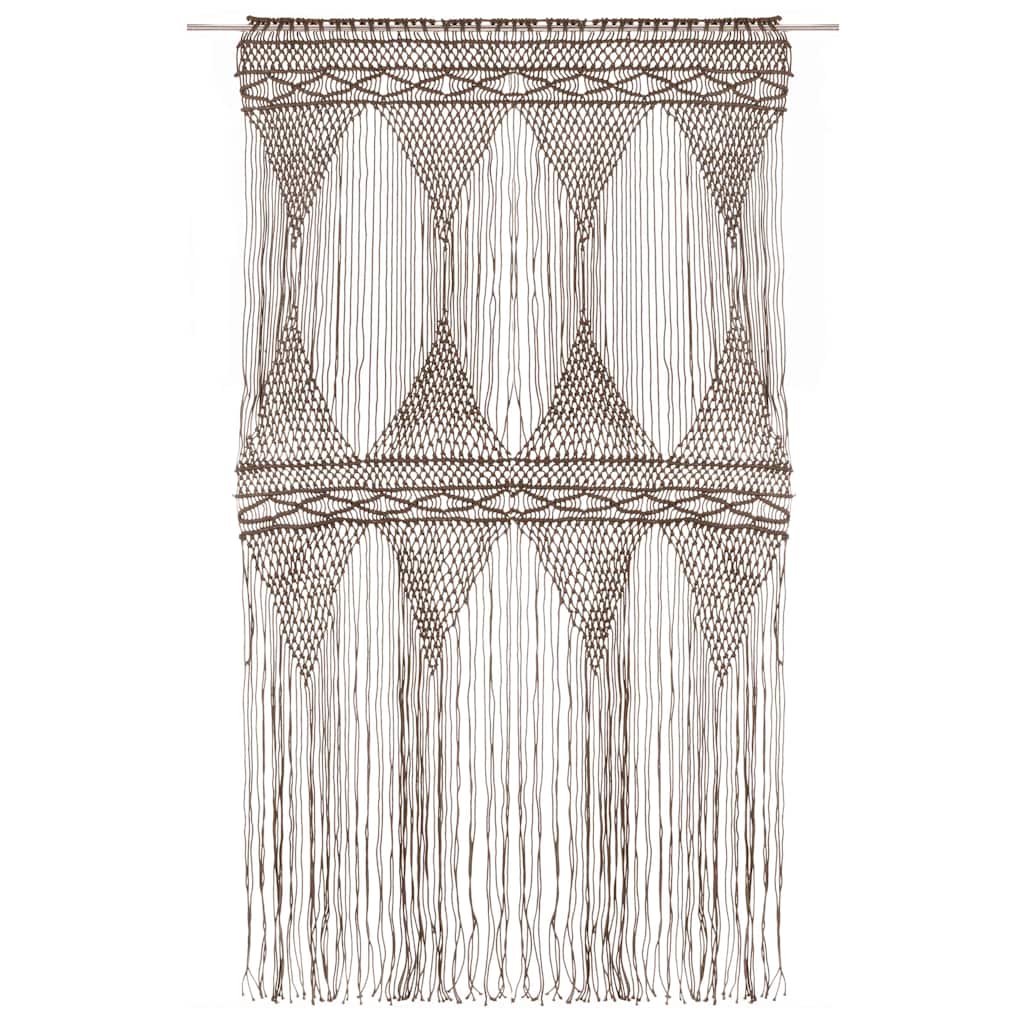 VidaXL Makramee-Gardine 140x240 cm Baumwolle Taupe