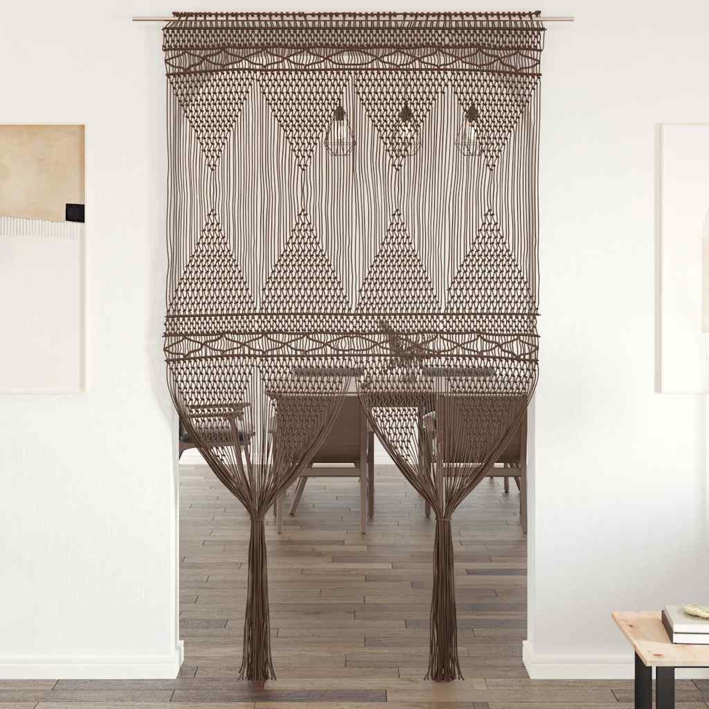 VidaXL Makramee-Gardine 140x240 cm Baumwolle Taupe