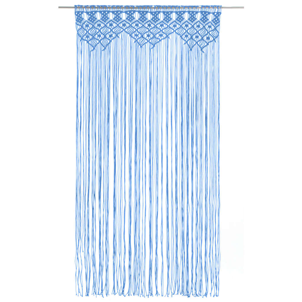 VidaXL Makramee-Gardine 140x240 cm Baumwolle Blau