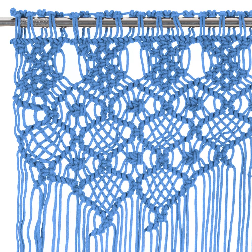 VidaXL Makramee-Gardine 140x240 cm Baumwolle Blau