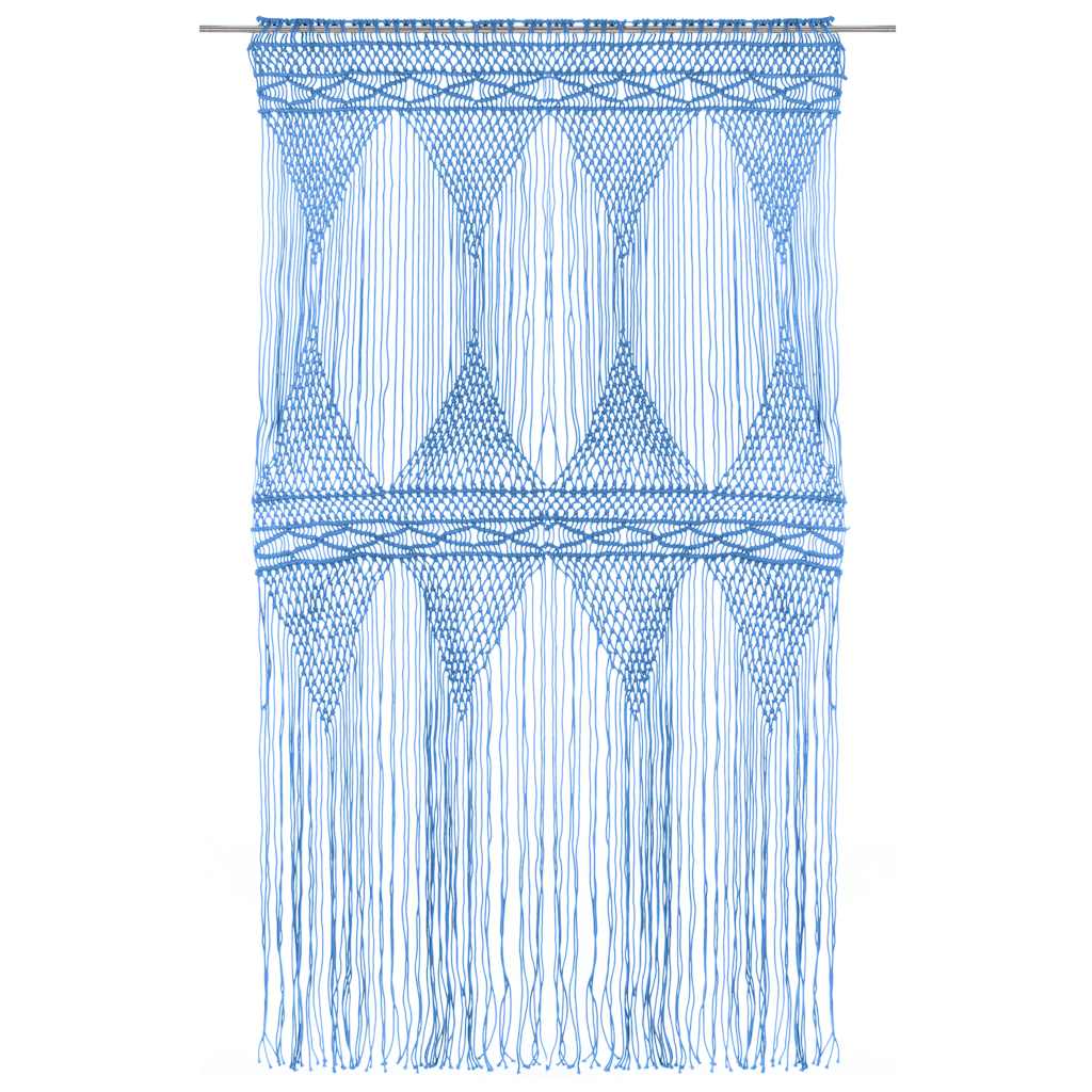 VidaXL Makramee-Gardine 140x240 cm Baumwolle Blau