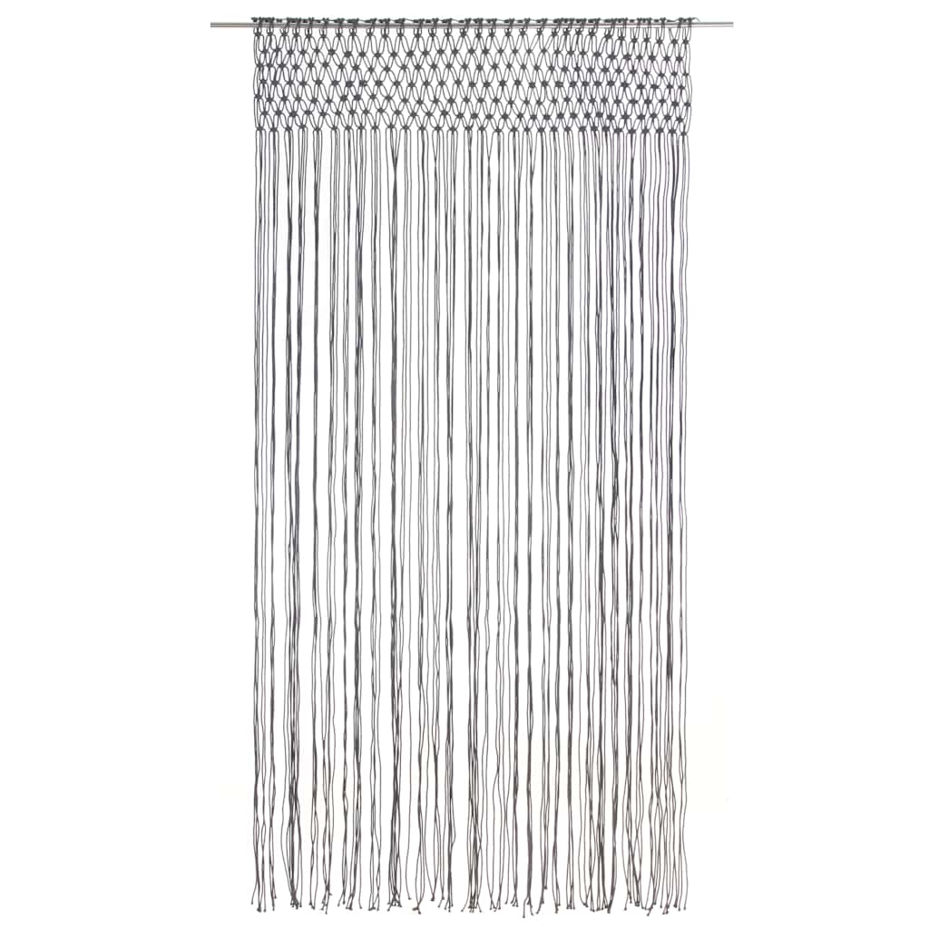 VidaXL Makramee-Gardine 140x240 cm Baumwolle Anthrazit