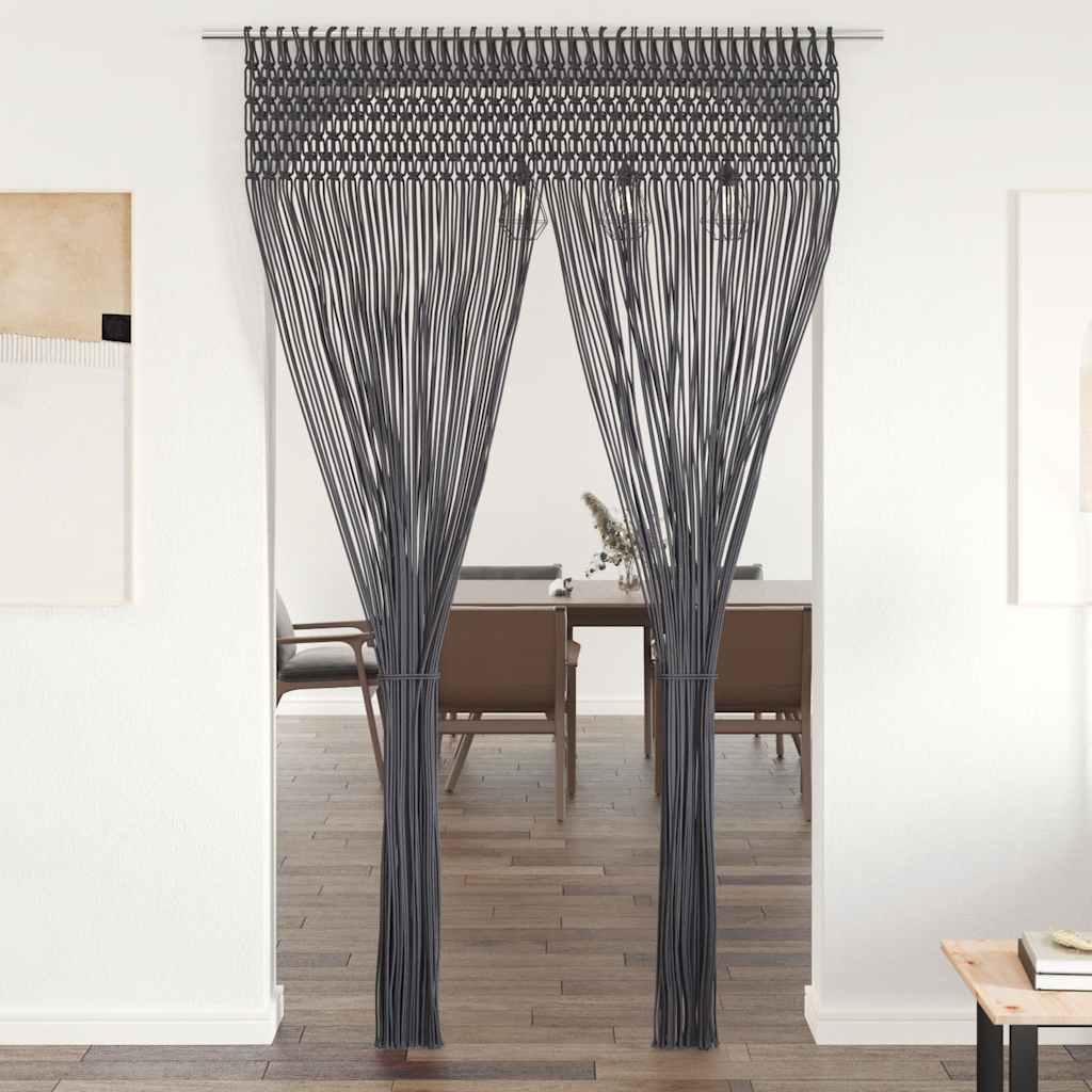 VidaXL Makramee-Gardine 140x240 cm Baumwolle Anthrazit