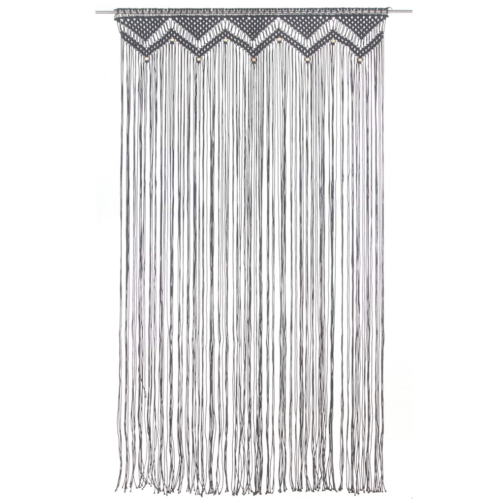 VidaXL Makramee-Gardine 140x240 cm Baumwolle Anthrazit