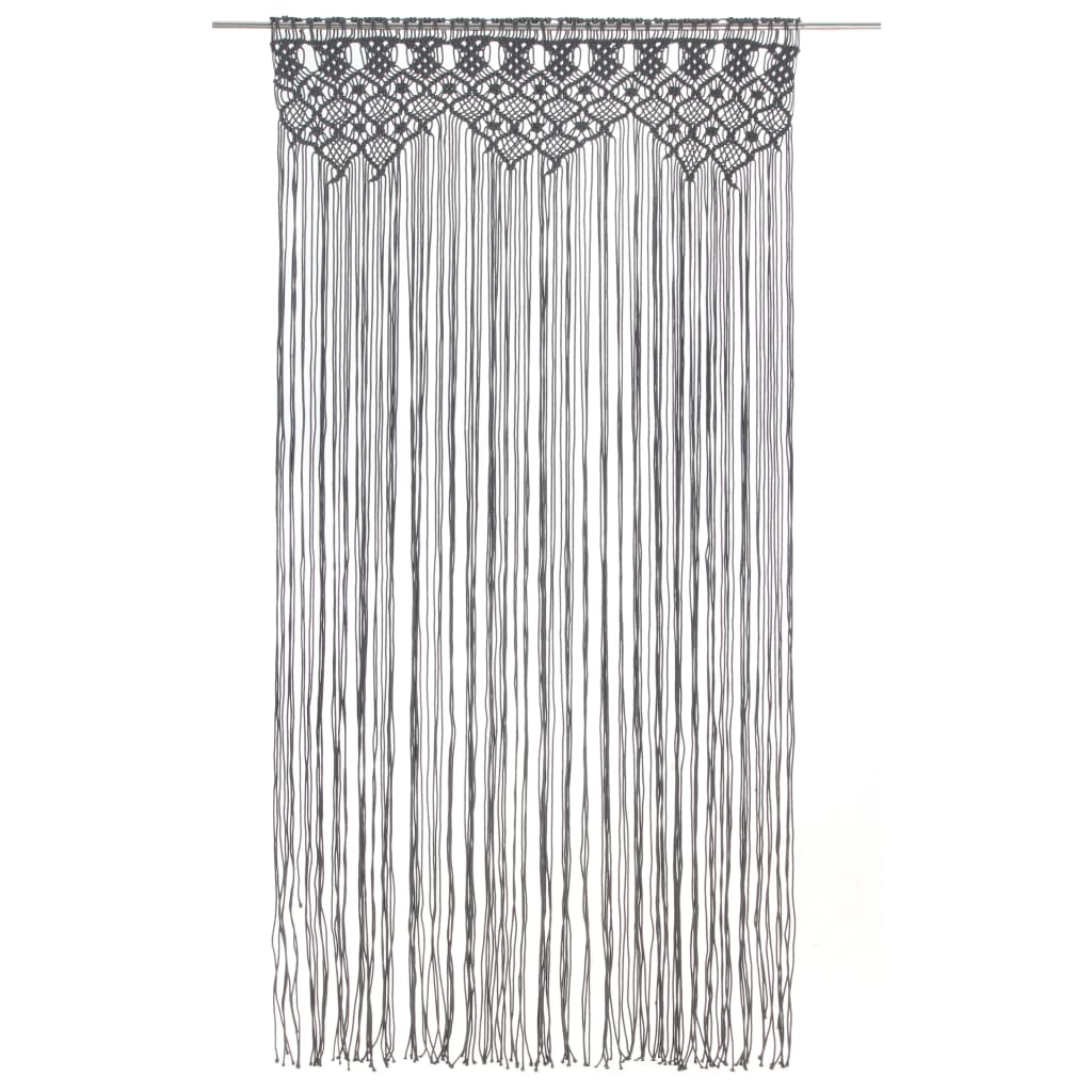 VidaXL Makramee-Gardine 140x240 cm Baumwolle Anthrazit