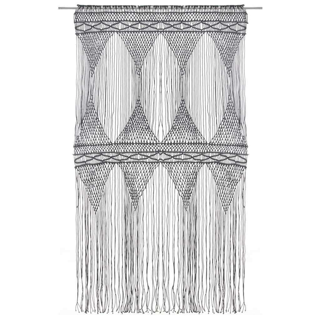 VidaXL Makramee-Gardine 140x240 cm Baumwolle Anthrazit