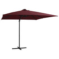 VidaXL Sonnenschirm mit LED-Beleuchtung, 250 x 250 cm, Bordeauxrot