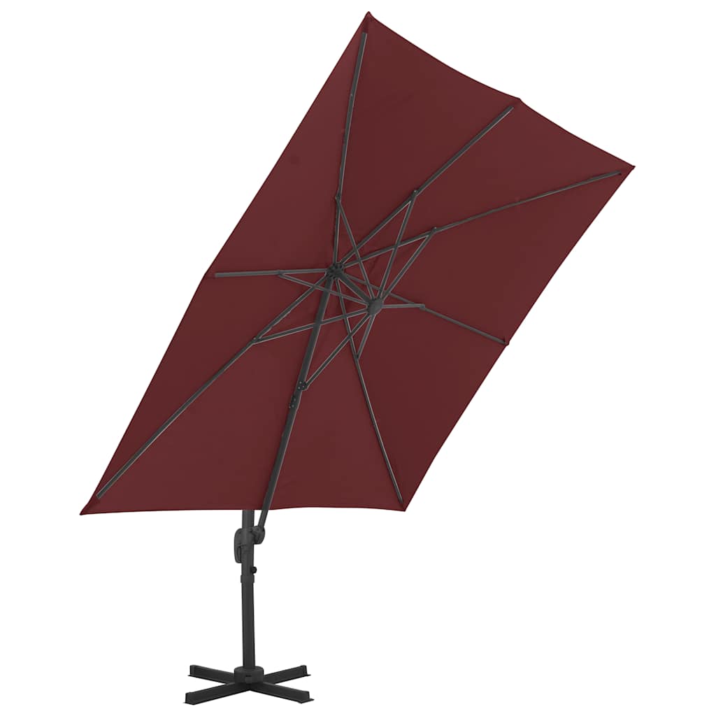 Vidaxl zweefparasol met aluminium paal 400x300 cm bordeauxrood