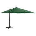Vidaxl - Sonnenschirm mit Stange und LED-Beleuchtung, 250 cm, Grün