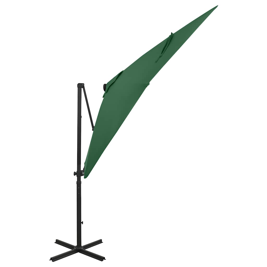 Vidaxl - Sonnenschirm mit Stange und LED-Beleuchtung, 250 cm, Grün