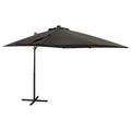 VidaXL Sonnenschirm mit Stange und LED-Beleuchtung, 250 cm, anthrazitfarben