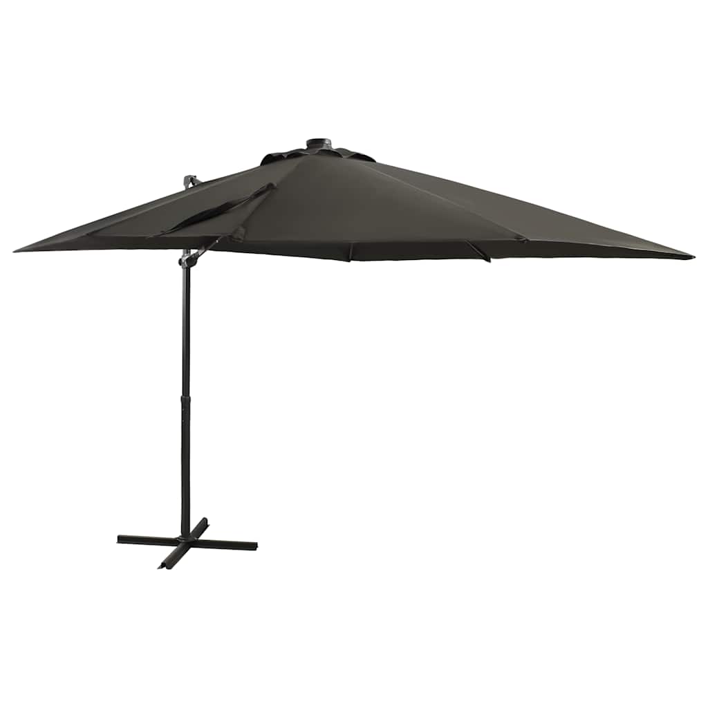 VidaXL Sonnenschirm mit Stange und LED-Beleuchtung, 250 cm, anthrazitfarben