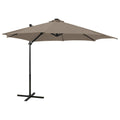 Vidaxl - Sonnenschirm mit Stange und LED-Beleuchtung, 300 cm, Taupe