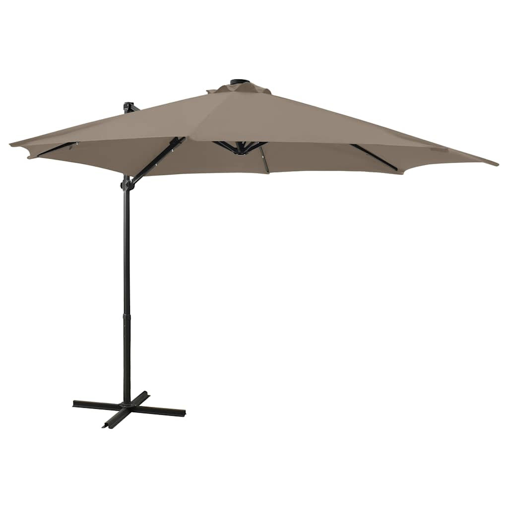 Vidaxl - Sonnenschirm mit Stange und LED-Beleuchtung, 300 cm, Taupe