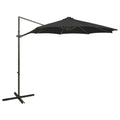 VidaXL Sonnenschirm mit Stange und LED-Beleuchtung, 300 cm, Schwarz