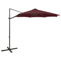 VidaXL Sonnenschirm mit Stange und LED-Beleuchtung, 300 cm, Bordeauxrot