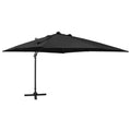 VidaXL Sonnenschirm mit Stange und LED-Beleuchtung, 300 cm, Schwarz