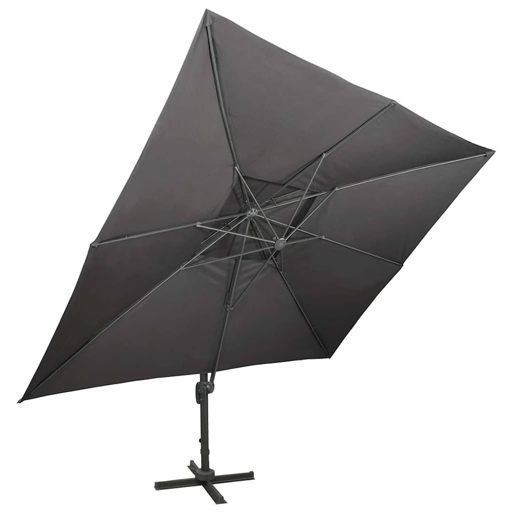 Vidaxl zwevende parasol met dubbele bovenkant antraciet 400x300 cm