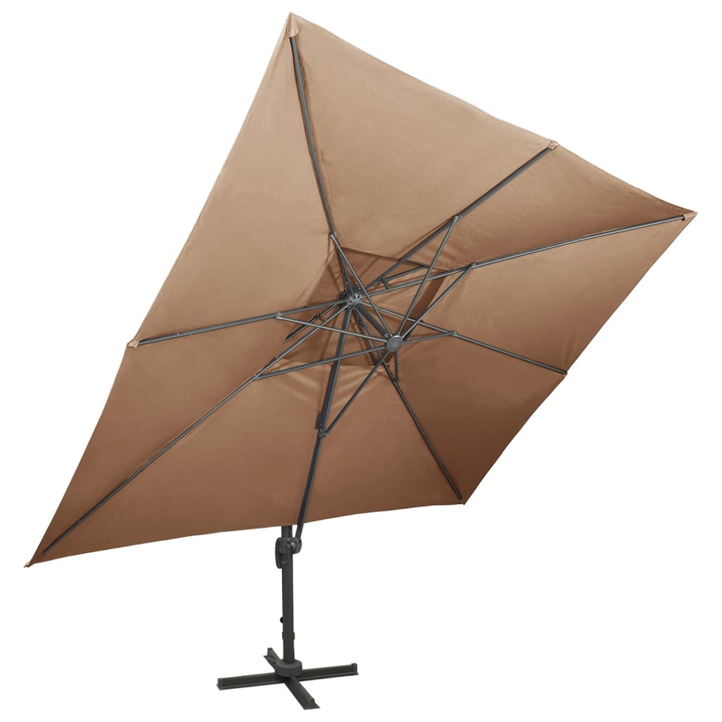 VidaXL - Sonnenschirm mit Doppeldach 400x300 cm Taupe