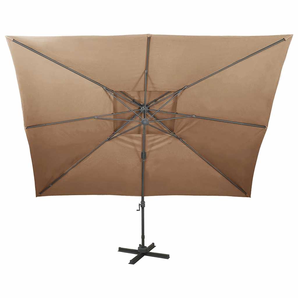 VidaXL - Sonnenschirm mit Doppeldach 400x300 cm Taupe