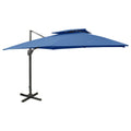Vidaxl Sonnenschirm mit Doppeldach 300 x 300 cm Azurblau