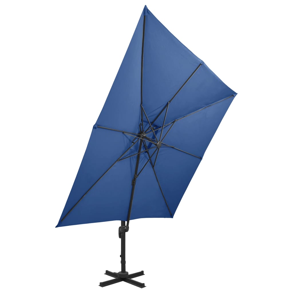 Vidaxl Sonnenschirm mit Doppeldach 300 x 300 cm Azurblau