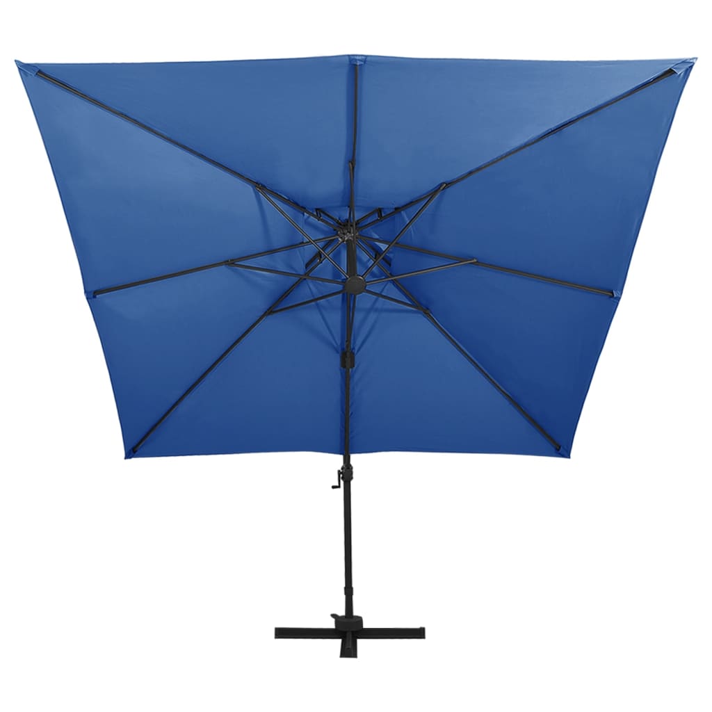Vidaxl Sonnenschirm mit Doppeldach 300 x 300 cm Azurblau