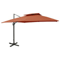 VidaXL - Sonnenschirm mit Doppeldach 300x300 cm Terrakotta - Farbig