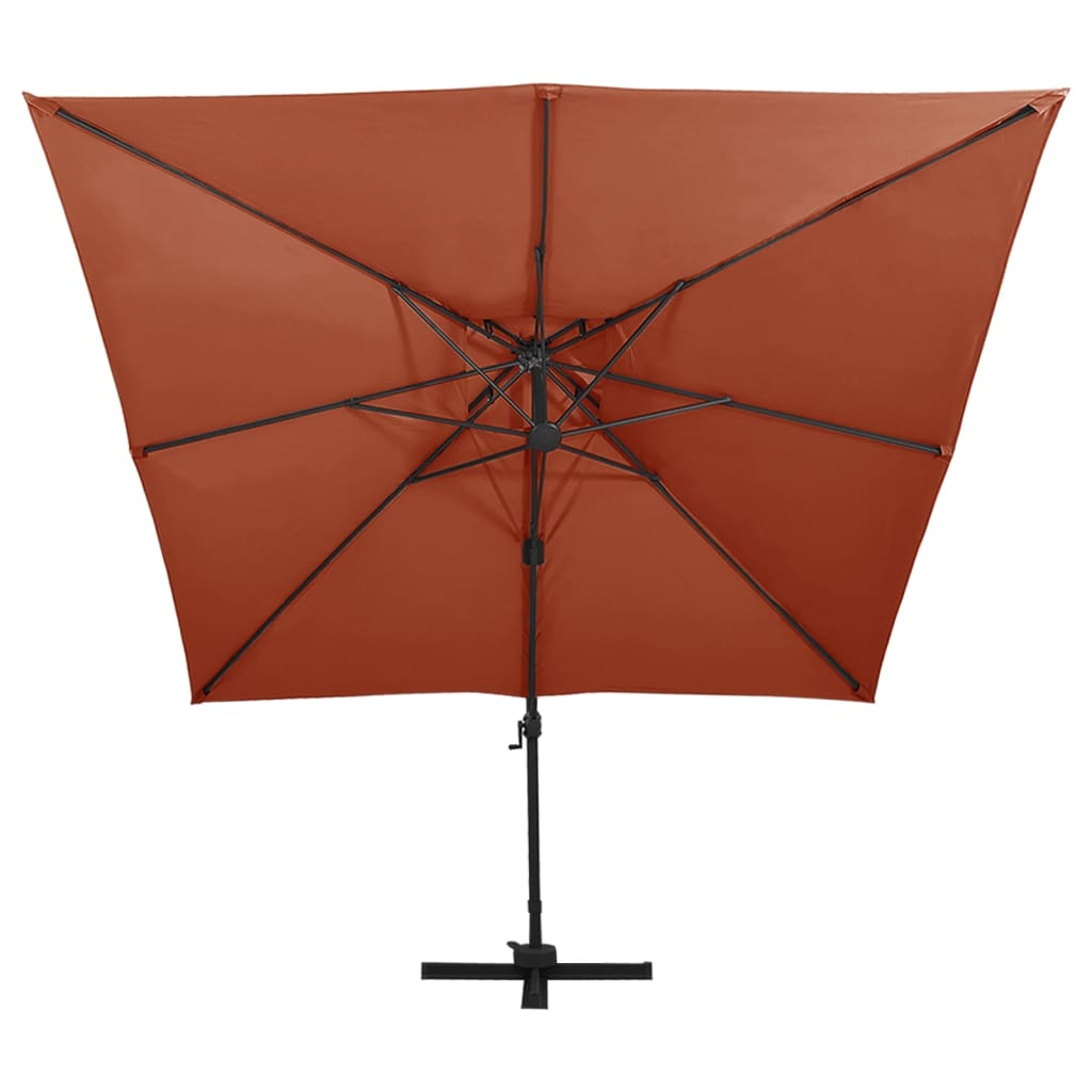 VidaXL - Sonnenschirm mit Doppeldach 300x300 cm Terrakotta - Farbig