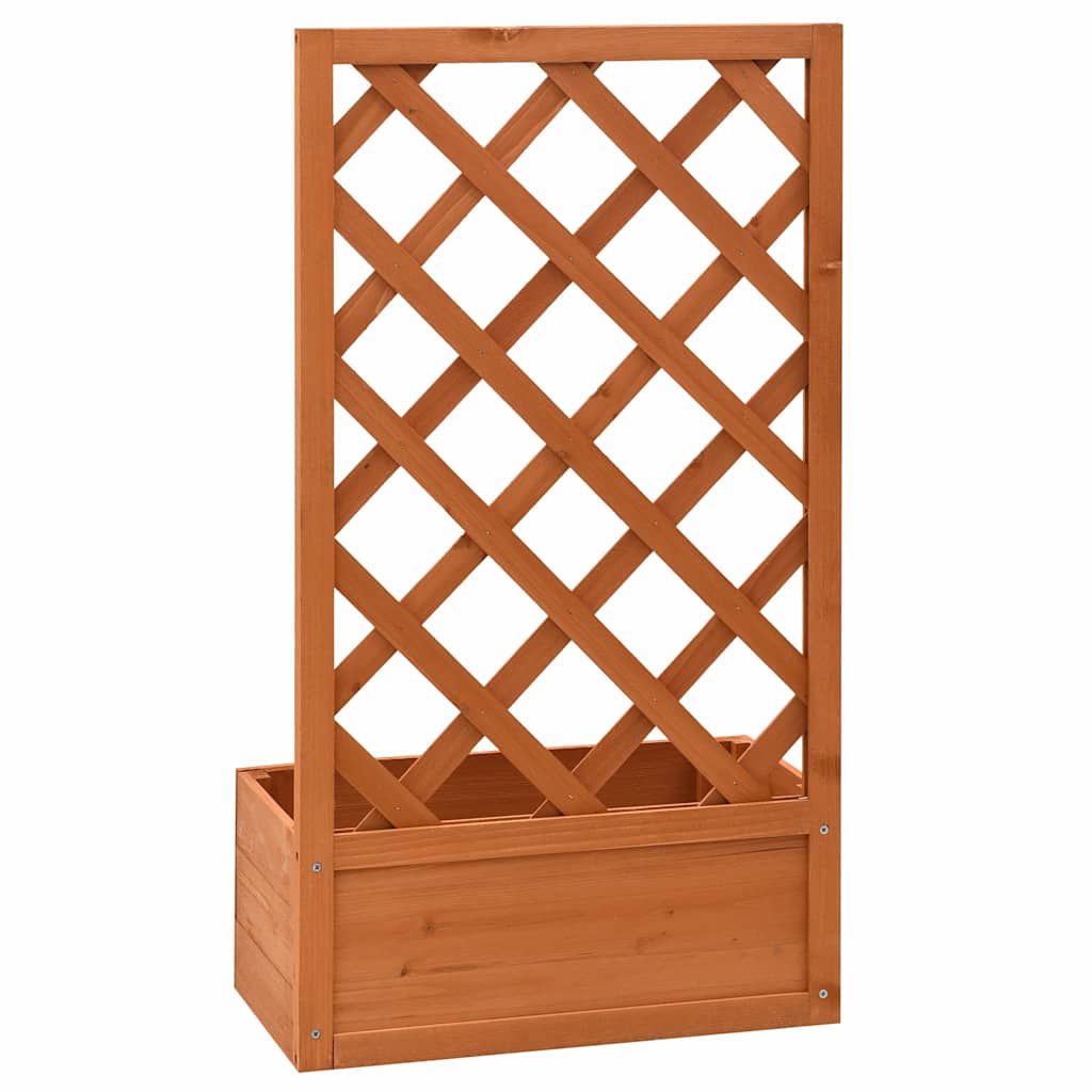 Vidaxl latwerkplantenbak 50x25x90 cm massief vurenhout oranje