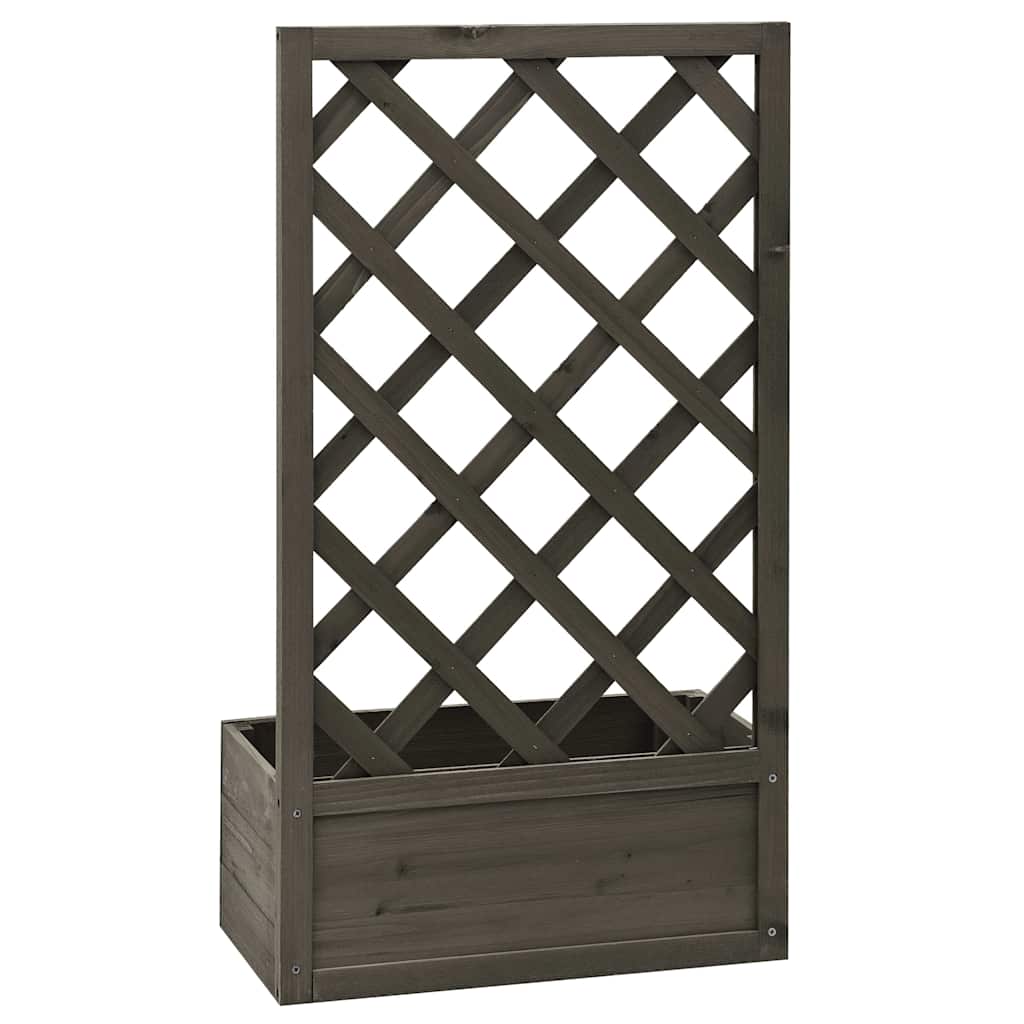 Vidaxl latwerkplantenbak 50x25x90 cm massief vurenhout grijs